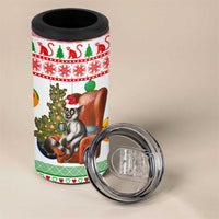 Madagascar Christmas 4 in 1 Can Cooler Tumbler with Lemur Santa Hat Holiday Tree and Festive Pattern - Wonder Print Shop