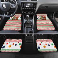 Madagascar Christmas Car Mats with Lemur Santa Hat Holiday Tree and Festive Pattern - Wonder Print Shop
