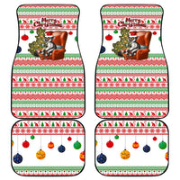 Madagascar Christmas Car Mats with Lemur Santa Hat Holiday Tree and Festive Pattern - Wonder Print Shop