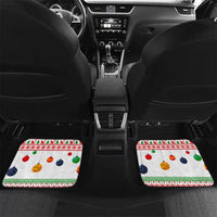Madagascar Christmas Car Mats with Lemur Santa Hat Holiday Tree and Festive Pattern - Wonder Print Shop