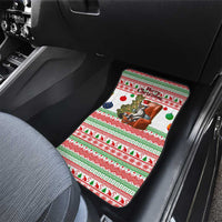 Madagascar Christmas Car Mats with Lemur Santa Hat Holiday Tree and Festive Pattern - Wonder Print Shop