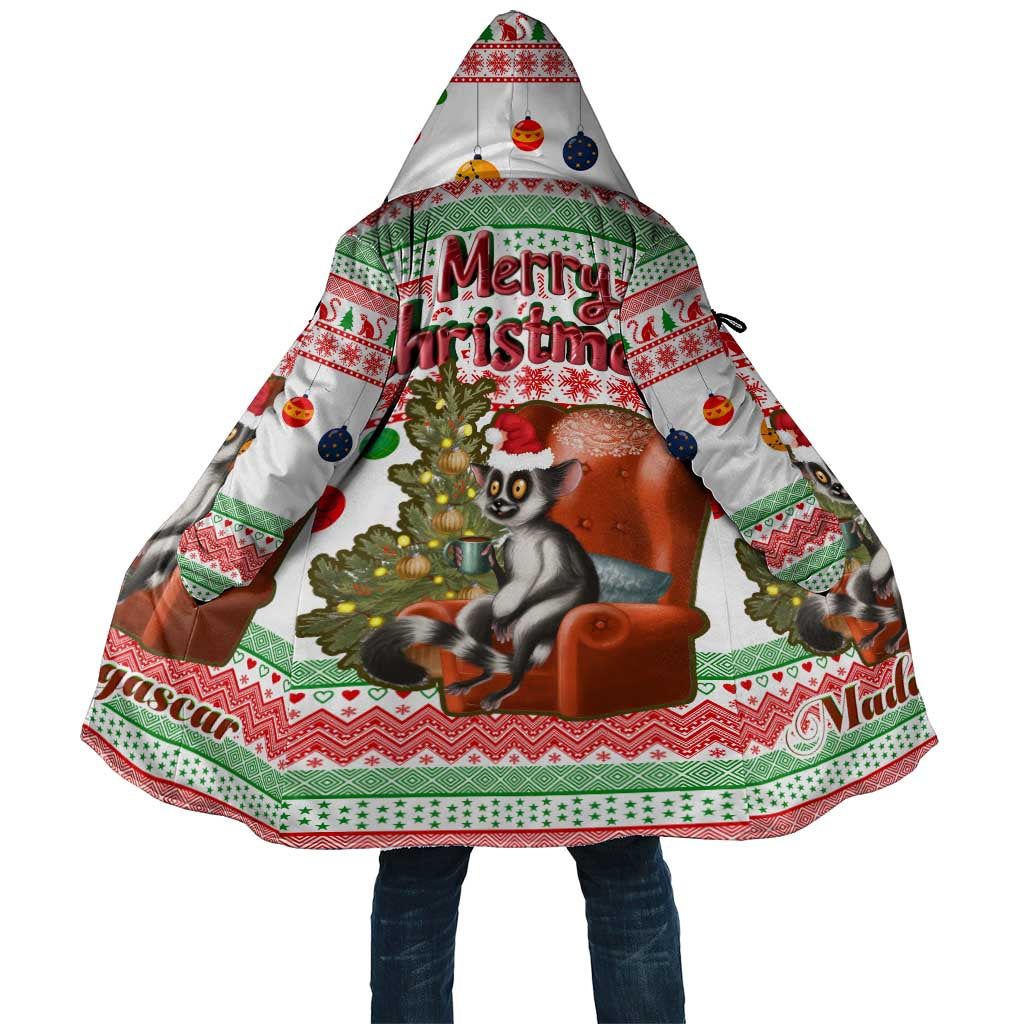 Madagascar Christmas Cloak with Lemur Santa Hat Holiday Tree and Festive Pattern - Wonder Print Shop