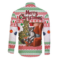 Madagascar Christmas Family Matching Off The Shoulder Long Sleeve Dress and Hawaiian Shirt with Lemur Santa Hat Holiday Tree and Festive Pattern - Wonder Print Shop