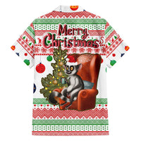 Madagascar Christmas Family Matching Puletasi and Hawaiian Shirt with Lemur Santa Hat Holiday Tree and Festive Pattern - Wonder Print Shop