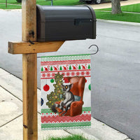 Madagascar Christmas Garden Flag with Lemur Santa Hat Holiday Tree and Festive Pattern - Wonder Print Shop