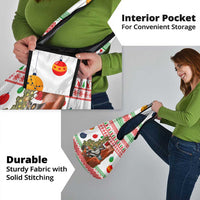 Madagascar Christmas Grocery Bag with Lemur Santa Hat Holiday Tree and Festive Pattern - Wonder Print Shop