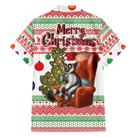 Madagascar Christmas Hawaiian Shirt with Lemur Santa Hat Holiday Tree and Festive Pattern - Wonder Print Shop