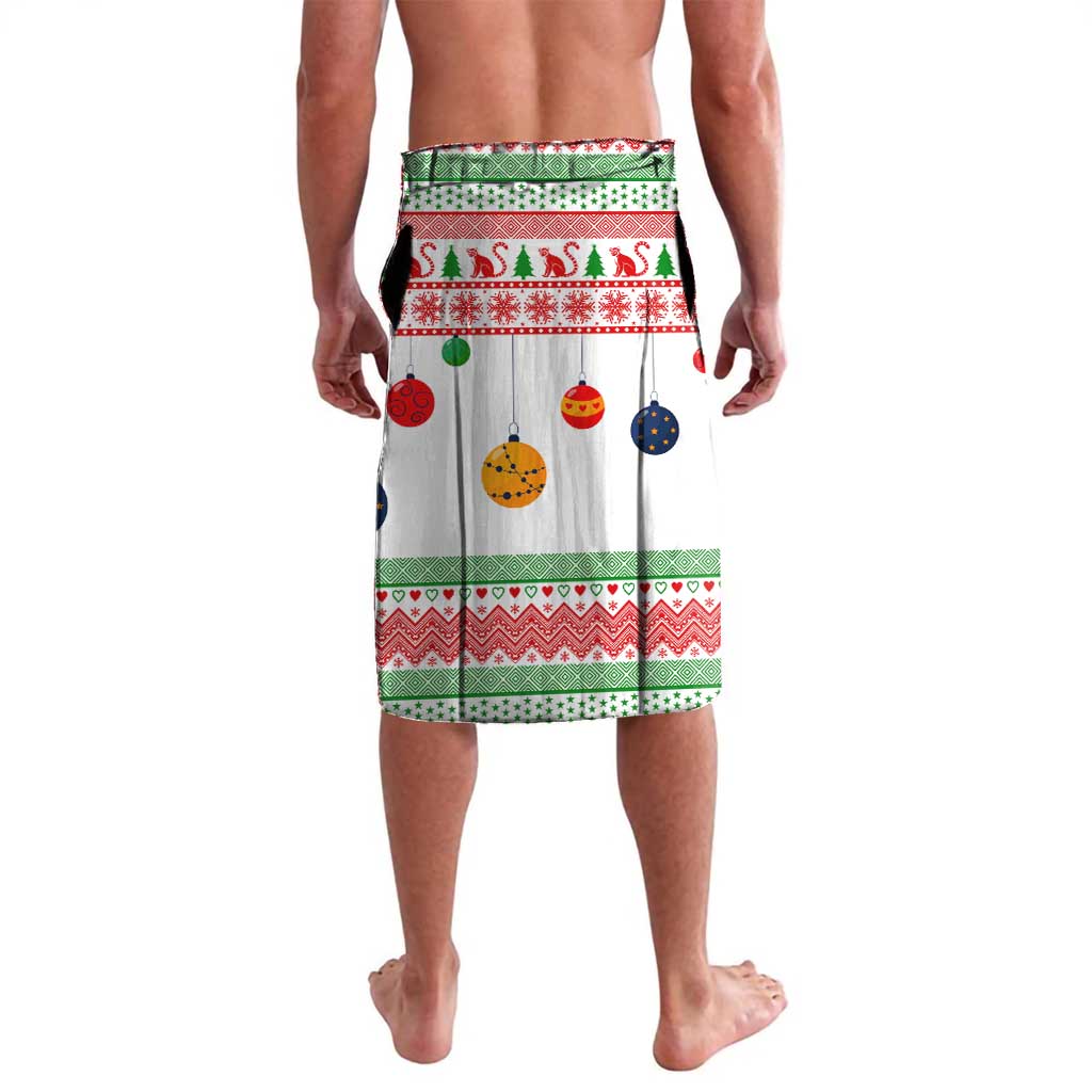 Madagascar Christmas Lavalava with Lemur Santa Hat Holiday Tree and Festive Pattern - Wonder Print Shop
