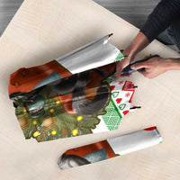 Madagascar Christmas Umbrella with Lemur Santa Hat Holiday Tree and Festive Pattern - Wonder Print Shop