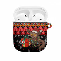 Madagascar Christmas AirPods Case with Aye Aye Lemur Santa Hat Holiday Lights and Gift Box Pattern - Wonder Print Shop
