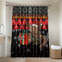 Madagascar Christmas Bathroom Set with Aye Aye Lemur Santa Hat Holiday Lights and Gift Box Pattern - Wonder Print Shop