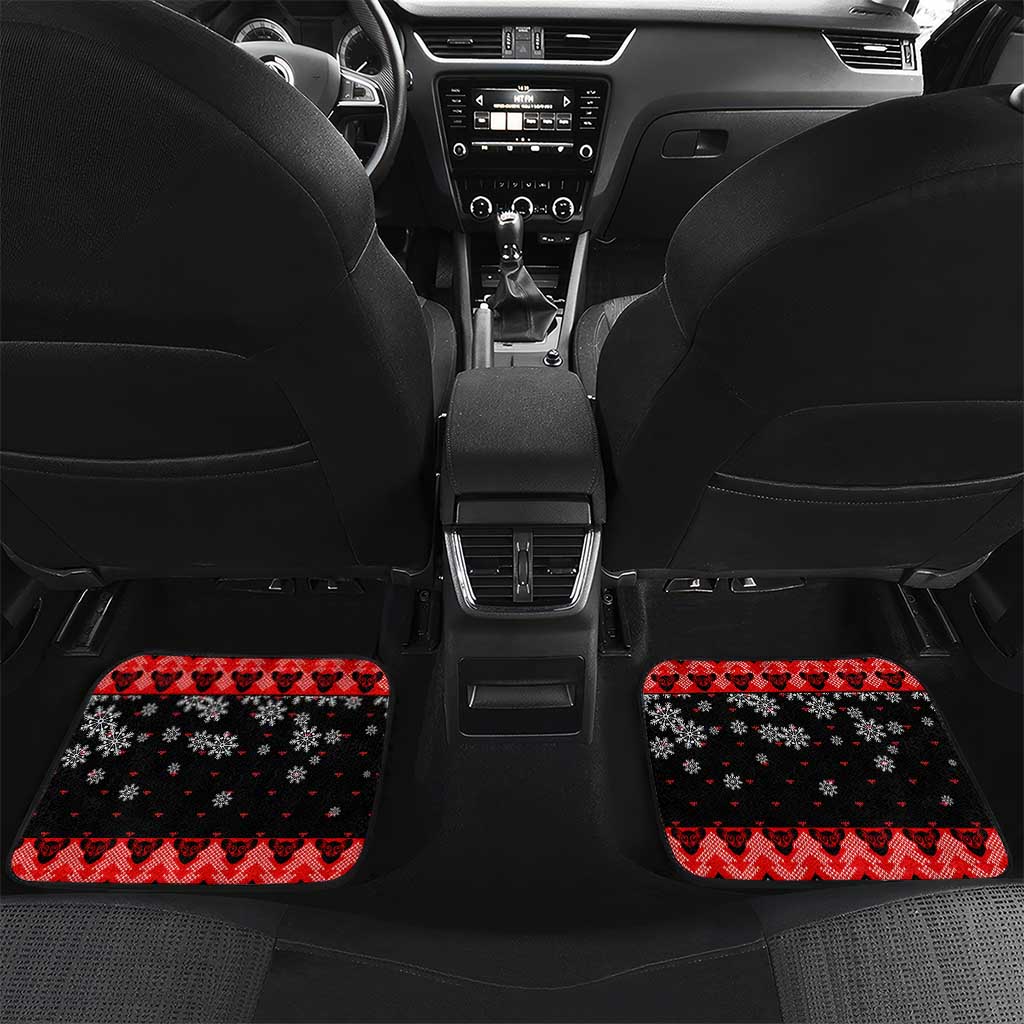 Madagascar Christmas Car Mats with Aye Aye Lemur Santa Hat Holiday Lights and Gift Box Pattern - Wonder Print Shop