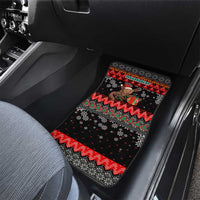 Madagascar Christmas Car Mats with Aye Aye Lemur Santa Hat Holiday Lights and Gift Box Pattern - Wonder Print Shop