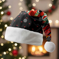 Madagascar Christmas Santa Hat with Aye Aye Lemur Santa Hat Holiday Lights and Gift Box Pattern - Wonder Print Shop