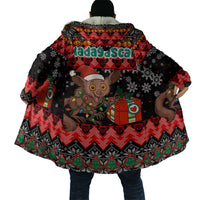 Madagascar Christmas Cloak with Aye Aye Lemur Santa Hat Holiday Lights and Gift Box Pattern - Wonder Print Shop