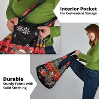 Madagascar Christmas Grocery Bag with Aye Aye Lemur Santa Hat Holiday Lights and Gift Box Pattern - Wonder Print Shop