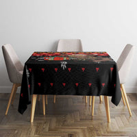 Madagascar Christmas Tablecloth with Aye Aye Lemur Santa Hat Holiday Lights and Gift Box Pattern - Wonder Print Shop