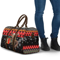 Madagascar Christmas Travel Bag with Aye Aye Lemur Santa Hat Holiday Lights and Gift Box Pattern - Wonder Print Shop