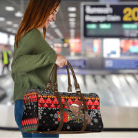 Madagascar Christmas Travel Bag with Aye Aye Lemur Santa Hat Holiday Lights and Gift Box Pattern - Wonder Print Shop