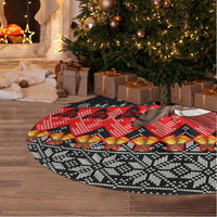 Madagascar Christmas Tree Skirt with Aye Aye Lemur Santa Hat Holiday Lights and Gift Box Pattern - Wonder Print Shop