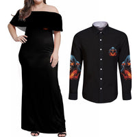 I Don't Have Trust Issues Couples Matching Off Shoulder Maxi Dress and Long Sleeve Button Shirt - Wonder Print Shop
