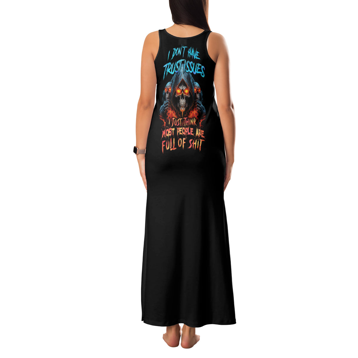I Don't Have Trust Issues Family Matching Tank Maxi Dress and Hawaiian Shirt - Wonder Print Shop