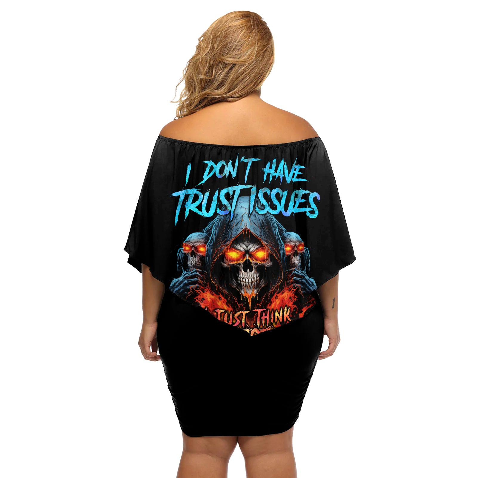I Don't Have Trust Issues Off Shoulder Short Dress - Wonder Print Shop