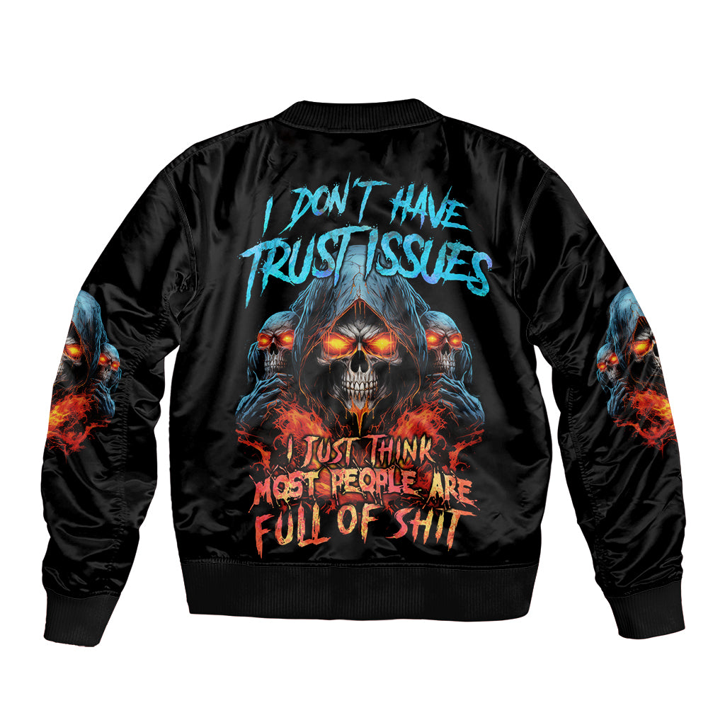 I Don't Have Trust Issues Sleeve Zip Bomber Jacket - Wonder Print Shop
