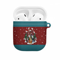 Christmas Guitar AirPods Case with Santa Hats Trees Snowflakes and Musical Pattern - Wonder Print Shop