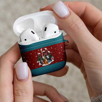 Christmas Guitar AirPods Case with Santa Hats Trees Snowflakes and Musical Pattern - Wonder Print Shop