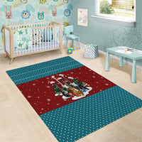 Christmas Guitar Area Rug with Santa Hats Trees Snowflakes and Musical Pattern - Wonder Print Shop