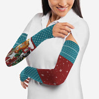 Christmas Guitar Arm Sleeves with Santa Hats Trees Snowflakes and Musical Pattern - Wonder Print Shop