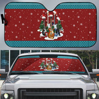 Christmas Guitar Auto Sun Shade with Santa Hats Trees Snowflakes and Musical Pattern - Wonder Print Shop