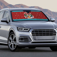 Christmas Guitar Auto Sun Shade with Santa Hats Trees Snowflakes and Musical Pattern - Wonder Print Shop