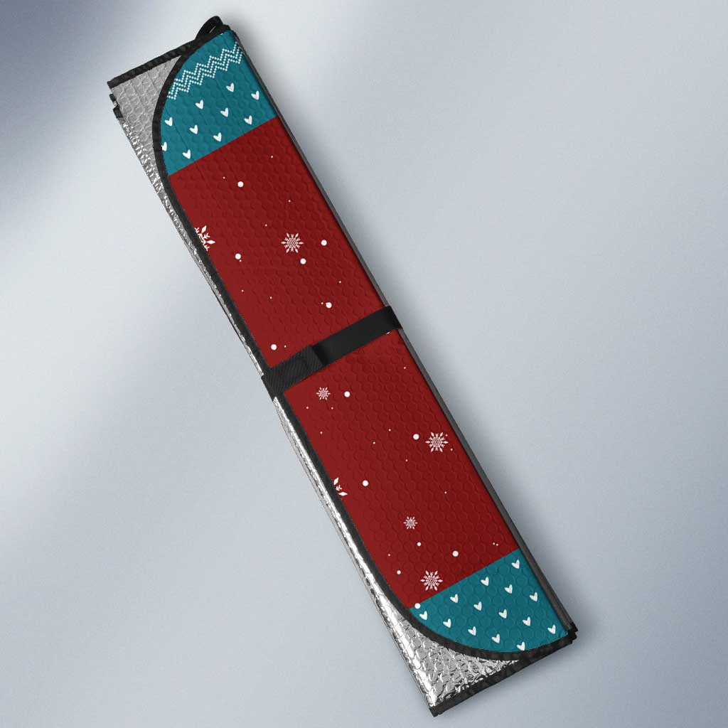 Christmas Guitar Auto Sun Shade with Santa Hats Trees Snowflakes and Musical Pattern - Wonder Print Shop