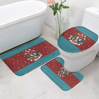 Christmas Guitar Bathroom Set with Santa Hats Trees Snowflakes and Musical Pattern - Wonder Print Shop
