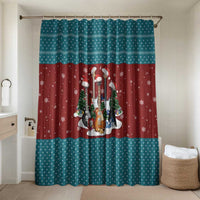 Christmas Guitar Bathroom Set with Santa Hats Trees Snowflakes and Musical Pattern - Wonder Print Shop