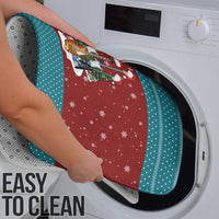 Christmas Guitar Bathroom Set with Santa Hats Trees Snowflakes and Musical Pattern - Wonder Print Shop