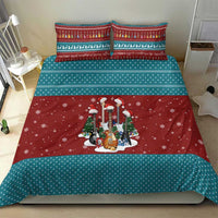 Christmas Guitar Bedding Set with Santa Hats Trees Snowflakes and Musical Pattern - Wonder Print Shop