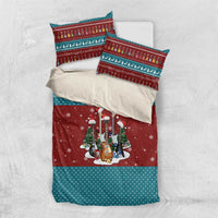Christmas Guitar Bedding Set with Santa Hats Trees Snowflakes and Musical Pattern - Wonder Print Shop