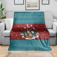 Christmas Guitar Blanket with Santa Hats Trees Snowflakes and Musical Pattern - Wonder Print Shop