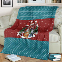 Christmas Guitar Blanket with Santa Hats Trees Snowflakes and Musical Pattern - Wonder Print Shop