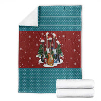 Christmas Guitar Blanket with Santa Hats Trees Snowflakes and Musical Pattern - Wonder Print Shop