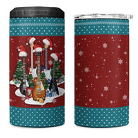 Christmas Guitar 4 in 1 Can Cooler Tumbler with Santa Hats Trees Snowflakes and Musical Pattern - Wonder Print Shop