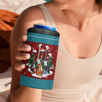 Christmas Guitar 4 in 1 Can Cooler Tumbler with Santa Hats Trees Snowflakes and Musical Pattern - Wonder Print Shop