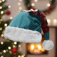 Christmas Guitar Christmas Santa Hat with Santa Hats Trees Snowflakes and Musical Pattern - Wonder Print Shop