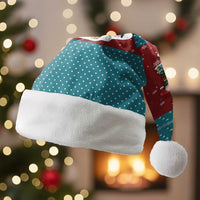 Christmas Guitar Christmas Santa Hat with Santa Hats Trees Snowflakes and Musical Pattern - Wonder Print Shop