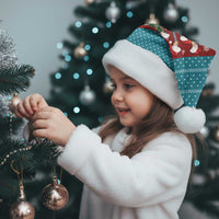 Christmas Guitar Christmas Santa Hat with Santa Hats Trees Snowflakes and Musical Pattern - Wonder Print Shop