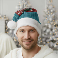 Christmas Guitar Christmas Santa Hat with Santa Hats Trees Snowflakes and Musical Pattern - Wonder Print Shop