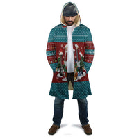 Christmas Guitar Cloak with Santa Hats Trees Snowflakes and Musical Pattern - Wonder Print Shop